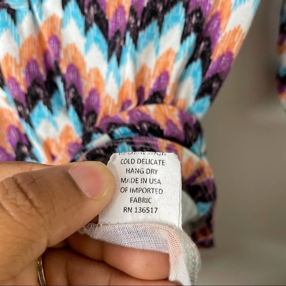 Pixley Multicolor Chevron Asymmetrical Tee Siz S Small - Picture 6 of 7